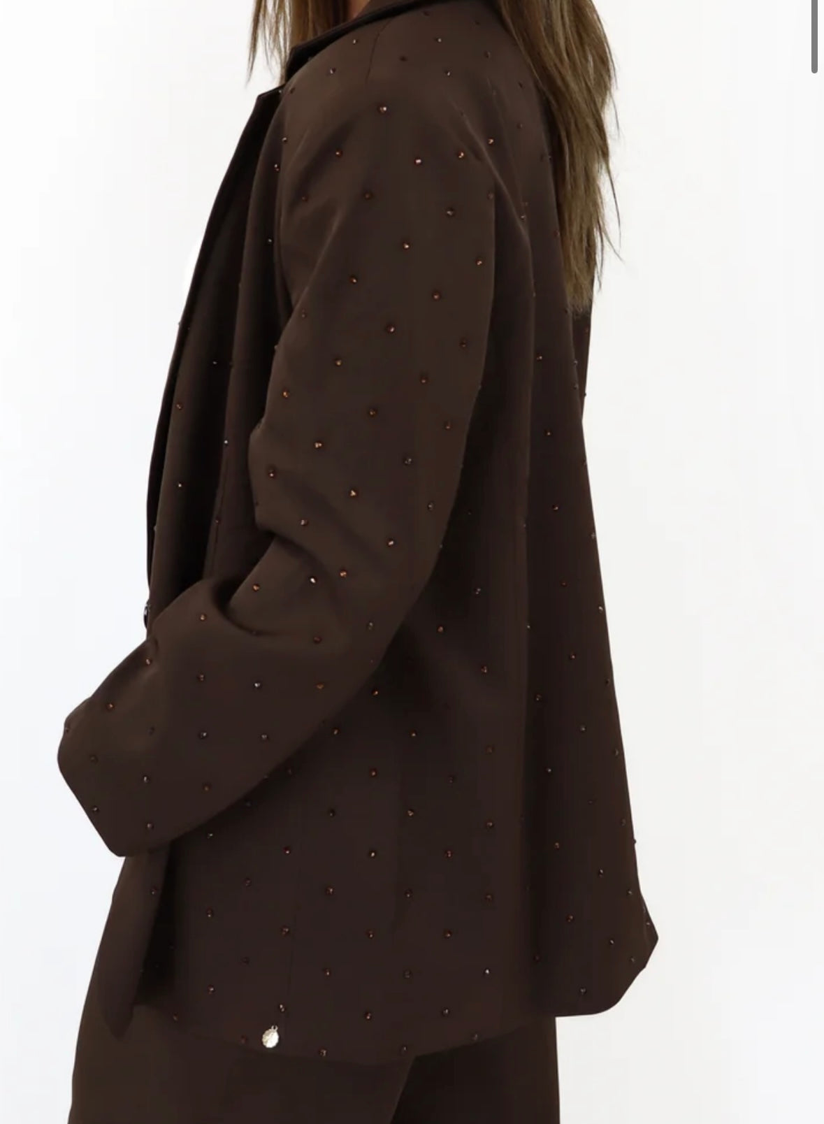 Glitter blazer brown