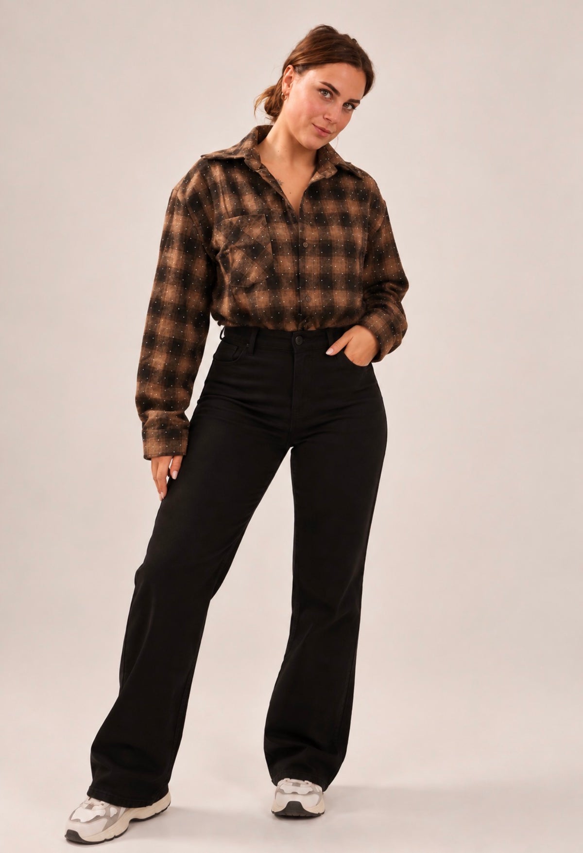 🤎 Sparkle Check Blouse
