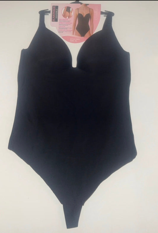 V-neck body zwart