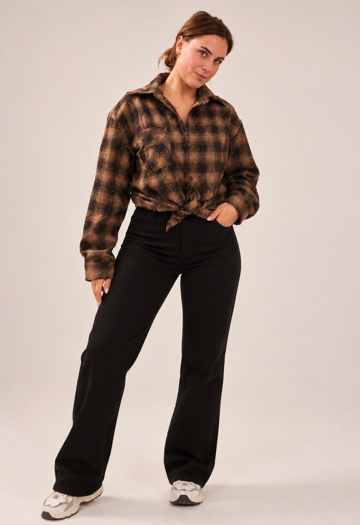 🤎 Sparkle Check Blouse