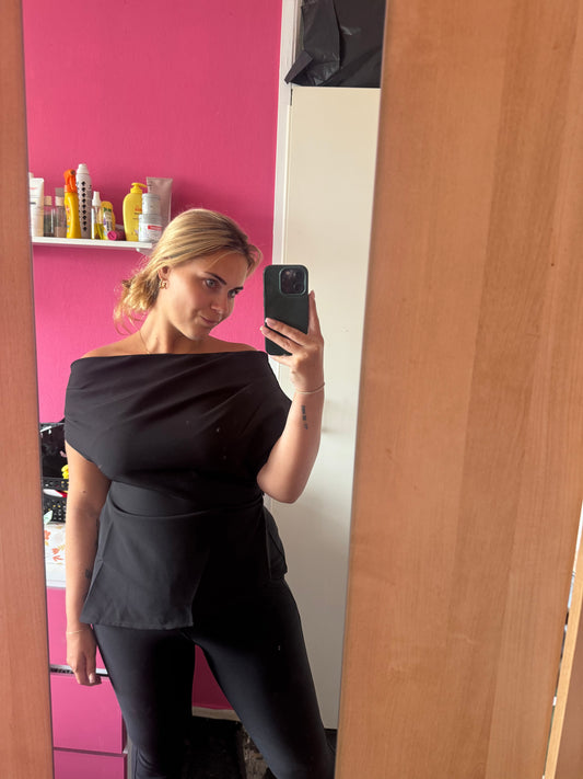 Off shoulder top zwart