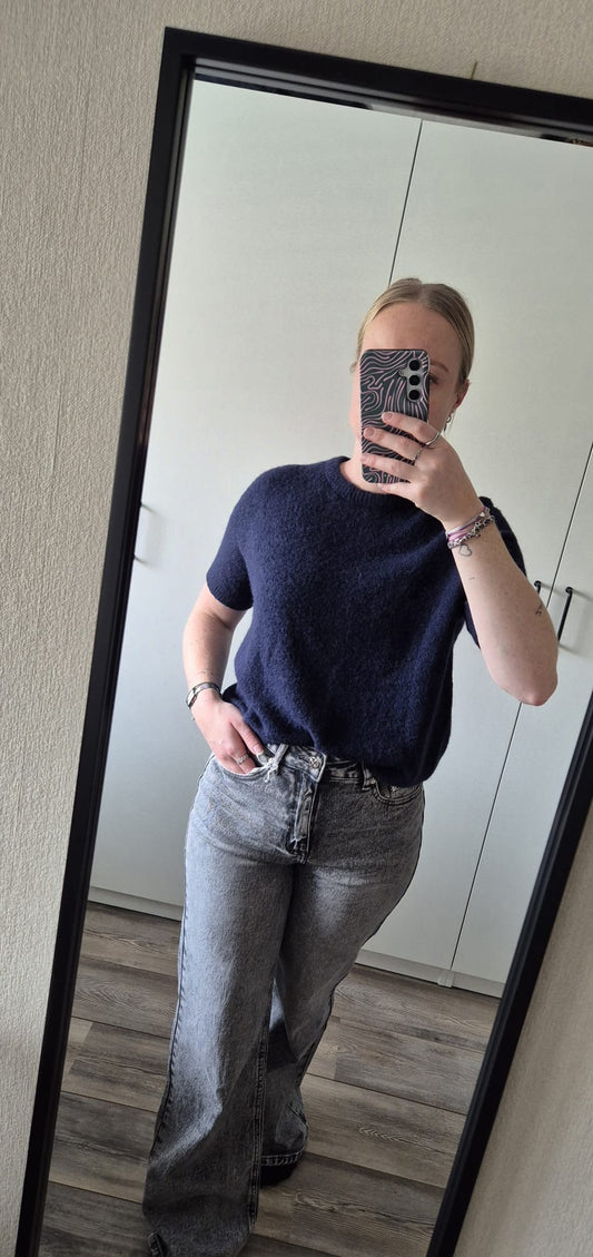 Soft knit short sleeve navy