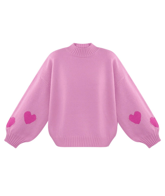 Heart knit trui