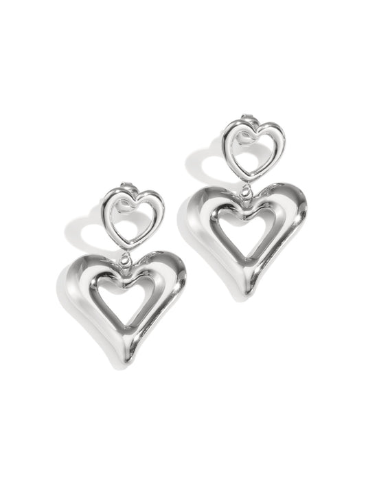 Oorbellen met hartjes zilver