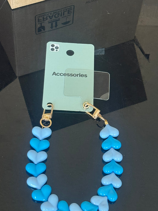 Telefoon Koordje Double Heart - blue