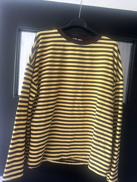 Soof longsleeve bruin met geel