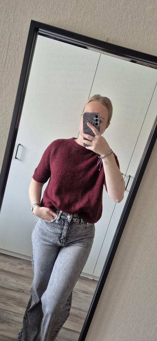 Soft knit short sleeve red