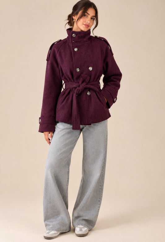 Bordeaux luxery Trench Jacket
